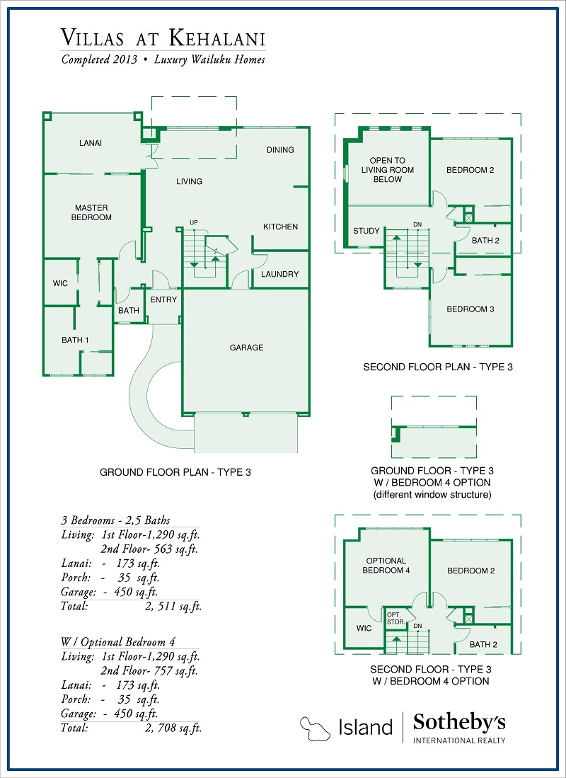 floor plan for villas at kehalani wailuku